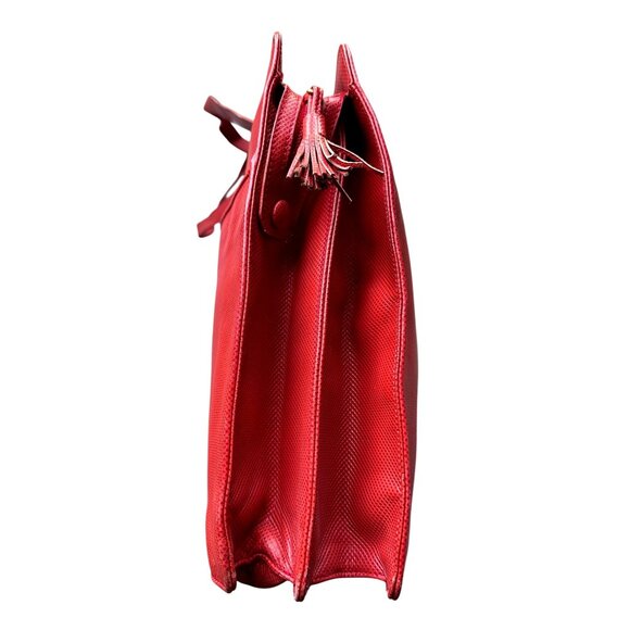 Bottega Veneta Red Leather Document Tote Shoulder Bag w Black Interior - Picture 6 of 16